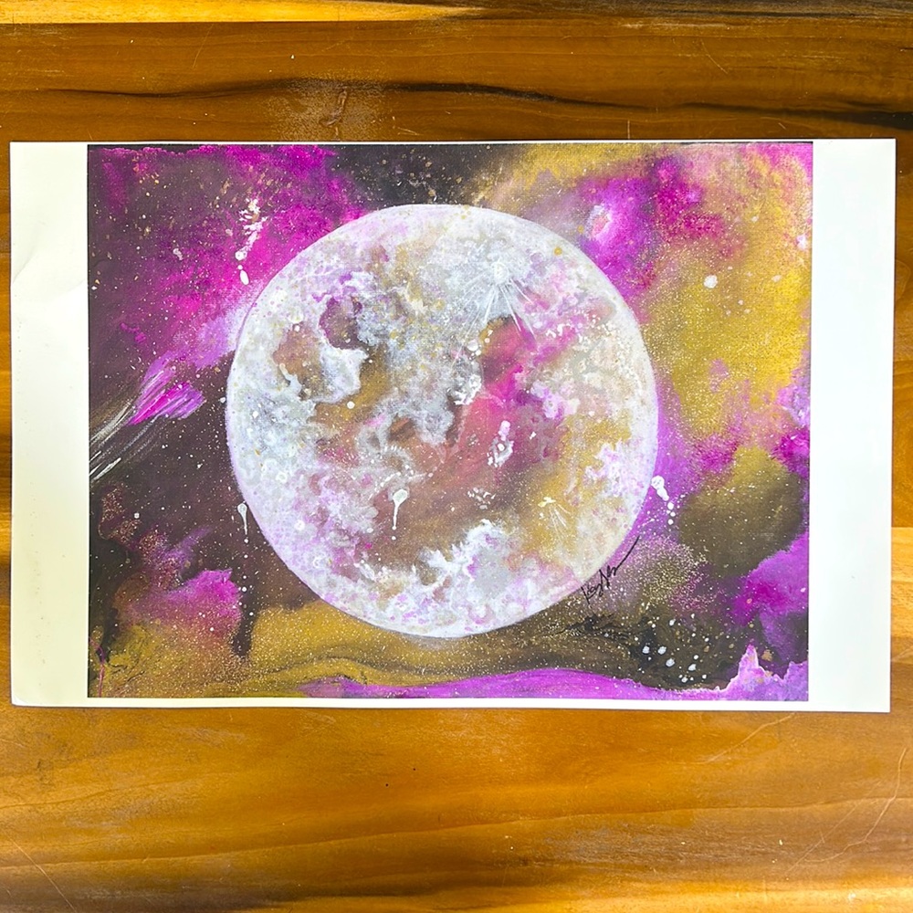 Mystical 🌝 Moon Print ; Wall Art ; Painting ; One of a kind ✨